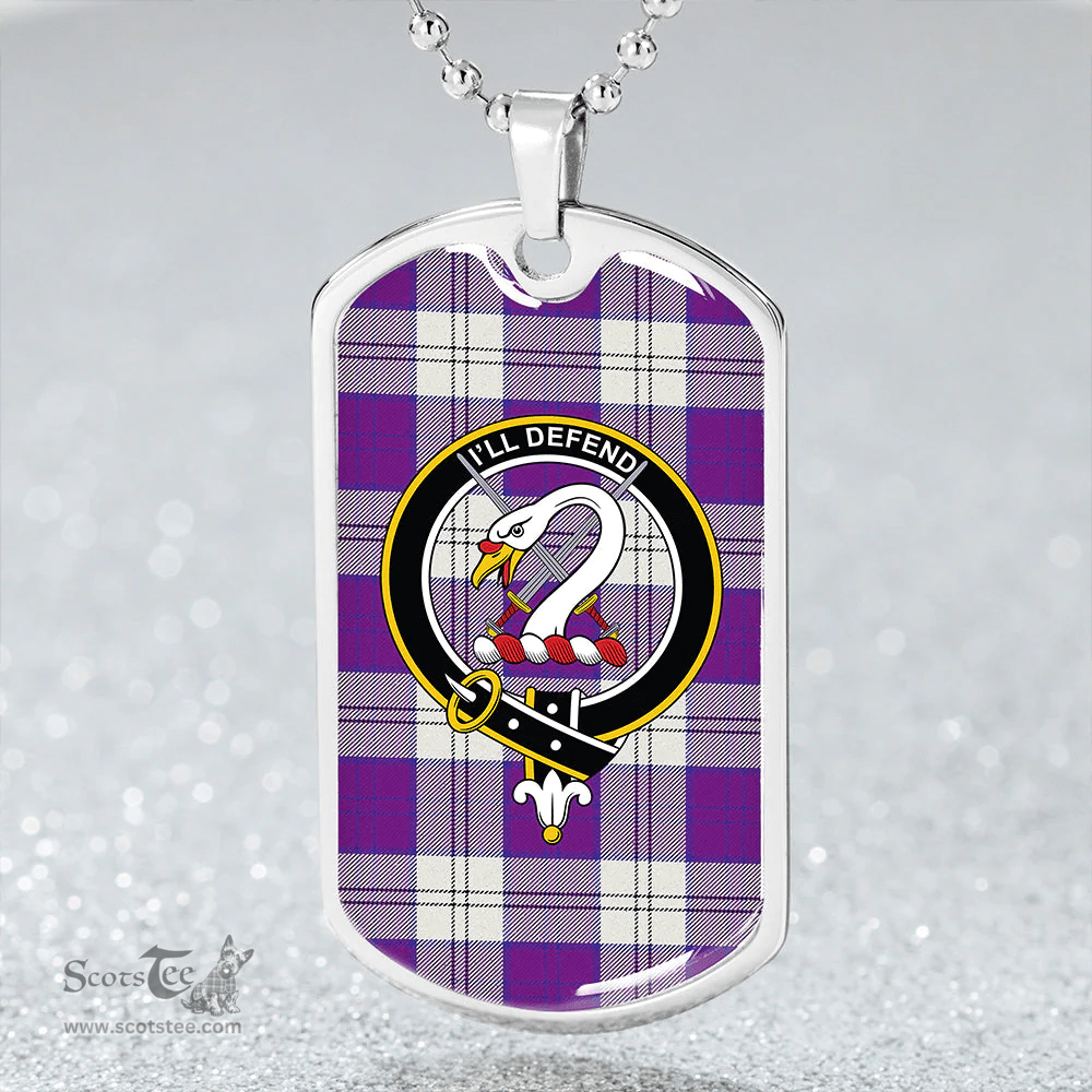 ScottishPlaid Lennox Dress Dance Purple Clan Tartan Dog Tag Necklace - Crest Classic Scottish Plaid Tartan Plaid