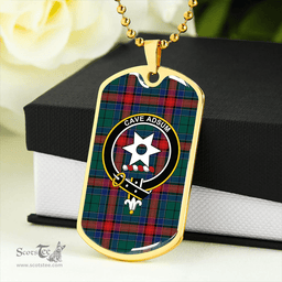 ScottishPlaid Jardine Dress Modern Clan Tartan Dog Tag Necklace - Crest Classic Scottish Plaid Tartan Plaid