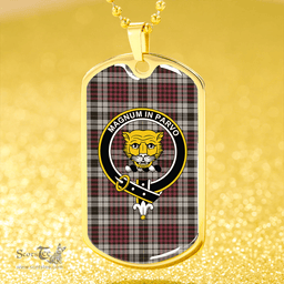 ScottishPlaid Little Dress Weathered Clan Tartan Dog Tag Necklace - Crest Classic Scottish Plaid Tartan Plaid
