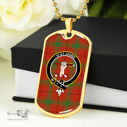 ScottishPlaid MacCulloch #2 (Donald Lord of the Isles #2) Ancient Clan Tartan Dog Tag Necklace - Crest Classic Scottish Plaid Tartan Plaid