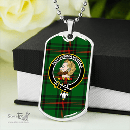 ScottishPlaid Kirkcaldy Clan Tartan Dog Tag Necklace - Crest Classic Scottish Plaid Tartan Plaid