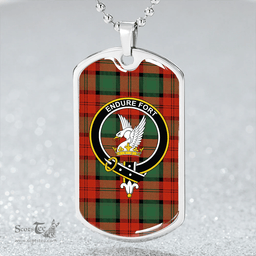 ScottishPlaid Lindsay (Smibert) (Lindsay New) Ancient Clan Tartan Dog Tag Necklace - Crest Classic Scottish Plaid Tartan Plaid