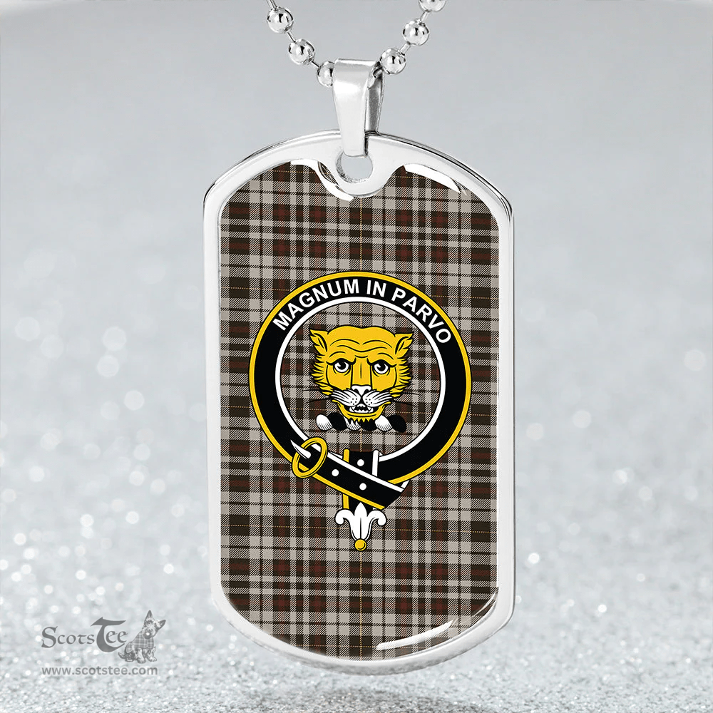 ScottishPlaid Little Arisaid Weathered Clan Tartan Dog Tag Necklace - Crest Classic Scottish Plaid Tartan Plaid