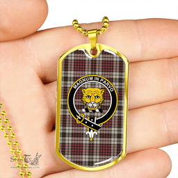 ScottishPlaid Little Dress Weathered Clan Tartan Dog Tag Necklace - Crest Classic Scottish Plaid Tartan Plaid