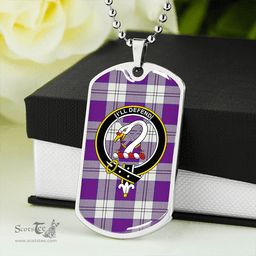 ScottishPlaid Lennox Dress Dance Purple Clan Tartan Dog Tag Necklace - Crest Classic Scottish Plaid Tartan Plaid