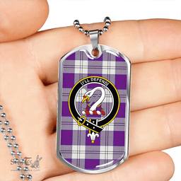 ScottishPlaid Lennox Dress Dance Purple Clan Tartan Dog Tag Necklace - Crest Classic Scottish Plaid Tartan Plaid