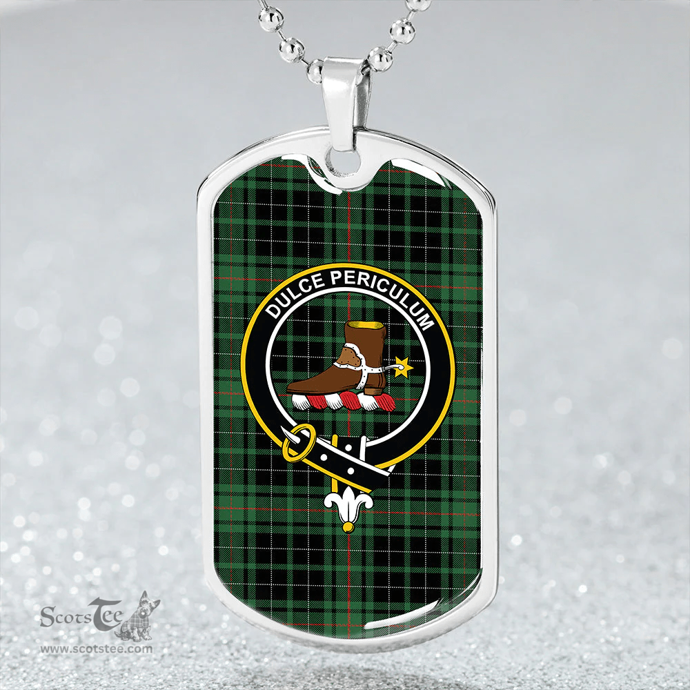 ScottishPlaid MacAulay Hunting Modern Clan Tartan Dog Tag Necklace - Crest Classic Scottish Plaid Tartan Plaid