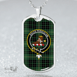 ScottishPlaid MacAulay Hunting Modern Clan Tartan Dog Tag Necklace - Crest Classic Scottish Plaid Tartan Plaid