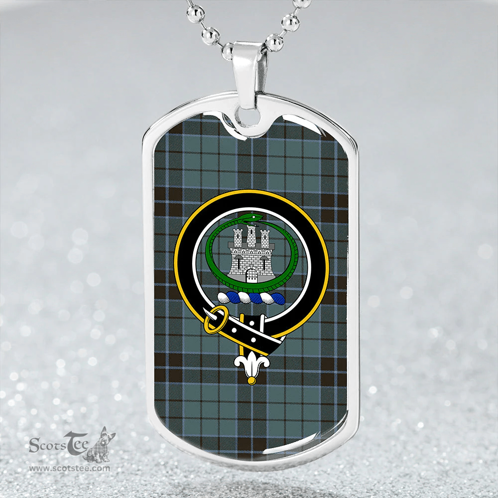 ScottishPlaid Innes (Georgina) Clan Tartan Dog Tag Necklace - Crest Classic Scottish Plaid Tartan Plaid