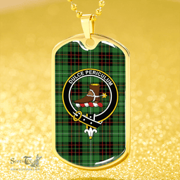 ScottishPlaid MacAulay of Lewis Ancient Clan Tartan Dog Tag Necklace - Crest Classic Scottish Plaid Tartan Plaid