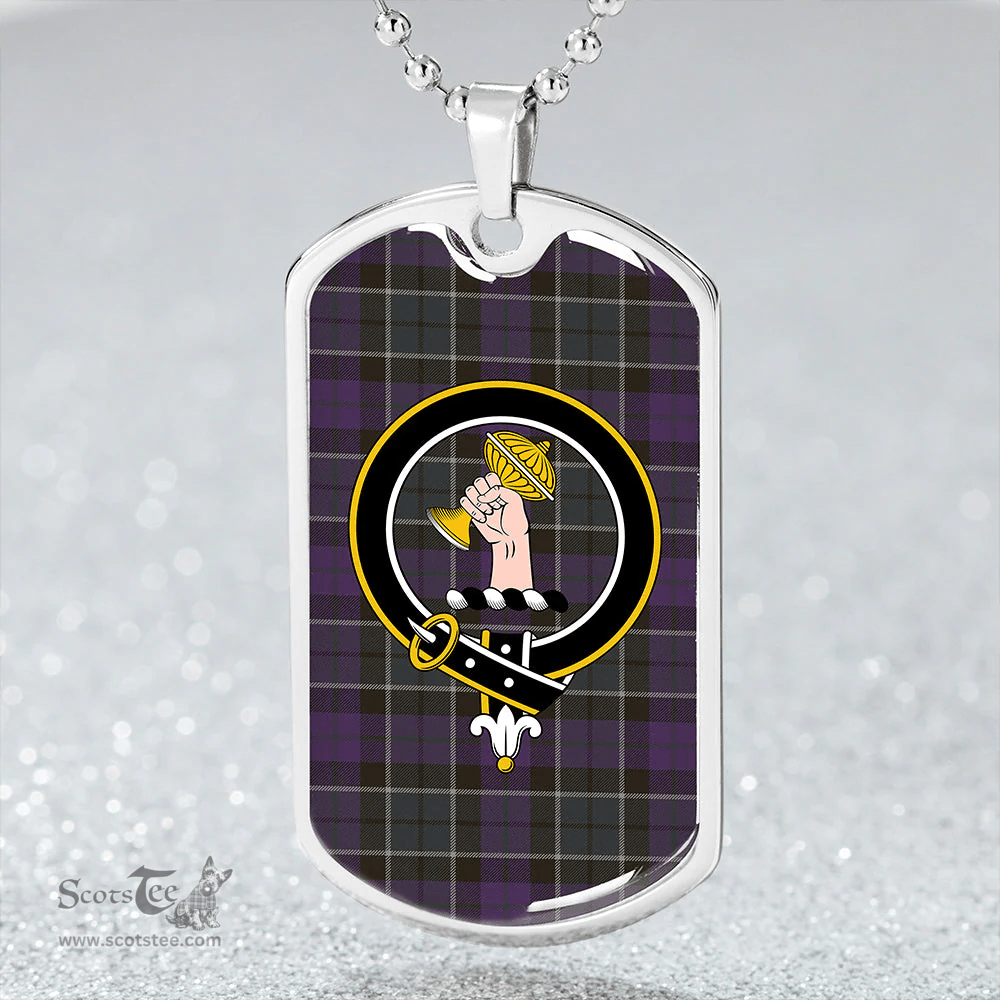 ScottishPlaid Lennie Weathered Clan Tartan Dog Tag Necklace - Crest Classic Scottish Plaid Tartan Plaid