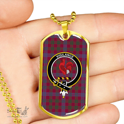 ScottishPlaid Laing Artefact (Lang Artefact) Modern Clan Tartan Dog Tag Necklace - Crest Classic Scottish Plaid Tartan Plaid