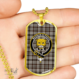 ScottishPlaid Little Arisaid Weathered Clan Tartan Dog Tag Necklace - Crest Classic Scottish Plaid Tartan Plaid