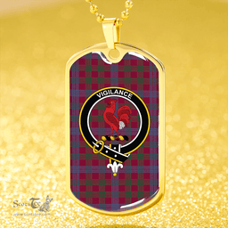 ScottishPlaid Laing Artefact (Lang Artefact) Modern Clan Tartan Dog Tag Necklace - Crest Classic Scottish Plaid Tartan Plaid