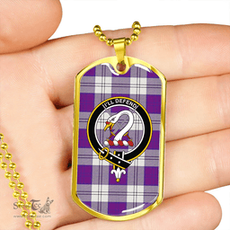 ScottishPlaid Lennox Dress Dance Purple Clan Tartan Dog Tag Necklace - Crest Classic Scottish Plaid Tartan Plaid