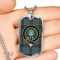 ScottishPlaid Innes (Georgina) Clan Tartan Dog Tag Necklace - Crest Classic Scottish Plaid Tartan Plaid