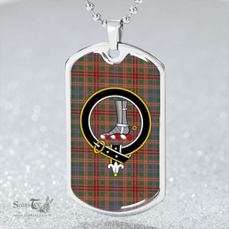 ScottishPlaid MacCall Ancient Clan Tartan Dog Tag Necklace - Crest Classic Scottish Plaid Tartan Plaid