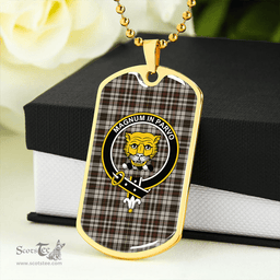 ScottishPlaid Little Arisaid Weathered Clan Tartan Dog Tag Necklace - Crest Classic Scottish Plaid Tartan Plaid