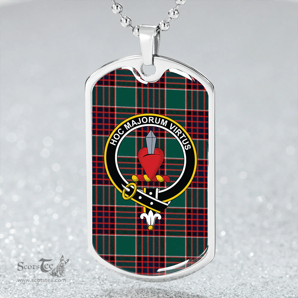 ScottishPlaid Logan (Clans Originaux) Modern Clan Tartan Dog Tag Necklace - Crest Classic Scottish Plaid Tartan Plaid