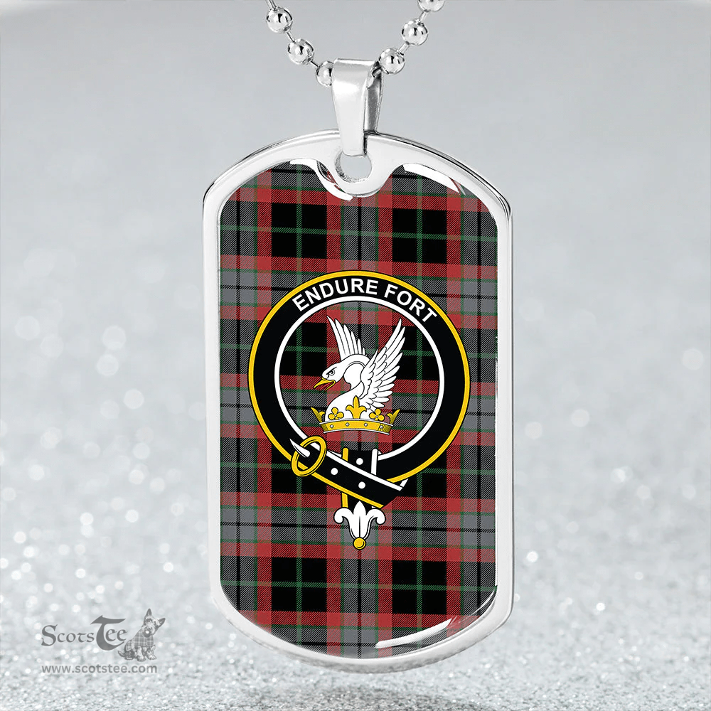 ScottishPlaid Lindsay Hunting Ancient Clan Tartan Dog Tag Necklace - Crest Classic Scottish Plaid Tartan Plaid