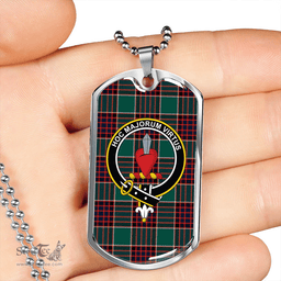 ScottishPlaid Logan (Clans Originaux) Modern Clan Tartan Dog Tag Necklace - Crest Classic Scottish Plaid Tartan Plaid