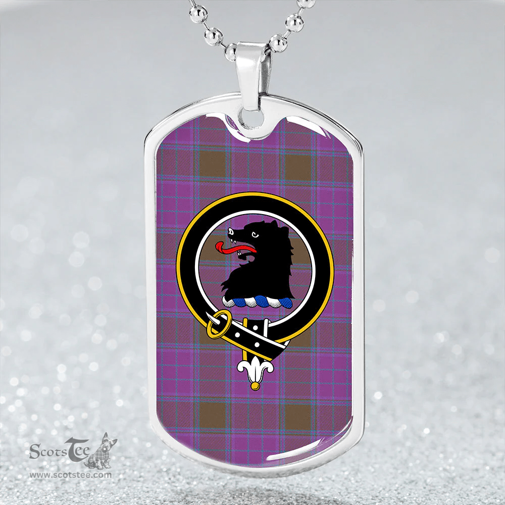 ScottishPlaid Phillips Ancient Clan Tartan Dog Tag Necklace - Crest Classic Scottish Plaid Tartan Plaid