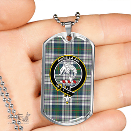ScottishPlaid Kennedy Dress Ancient Clan Tartan Dog Tag Necklace - Crest Classic Scottish Plaid Tartan Plaid