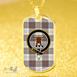 ScottishPlaid Walker Dress Weathered Clan Tartan Dog Tag Necklace - Crest Classic Scottish Plaid Tartan Plaid