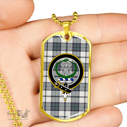 ScottishPlaid Innes Hunting Lyon Ancient Clan Tartan Dog Tag Necklace - Crest Classic Scottish Plaid Tartan Plaid