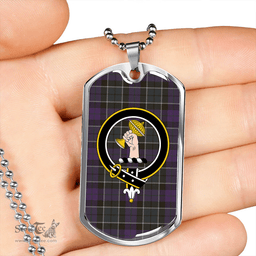ScottishPlaid Lennie Weathered Clan Tartan Dog Tag Necklace - Crest Classic Scottish Plaid Tartan Plaid
