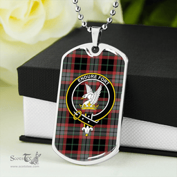 ScottishPlaid Lindsay Hunting Ancient Clan Tartan Dog Tag Necklace - Crest Classic Scottish Plaid Tartan Plaid