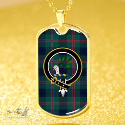 ScottishPlaid Laurie Modern Clan Tartan Dog Tag Necklace - Crest Classic Scottish Plaid Tartan Plaid