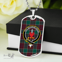 ScottishPlaid Logan (Clans Originaux) Modern Clan Tartan Dog Tag Necklace - Crest Classic Scottish Plaid Tartan Plaid