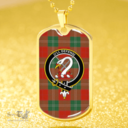 ScottishPlaid Lennox Ancient Clan Tartan Dog Tag Necklace - Crest Classic Scottish Plaid Tartan Plaid