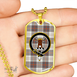 ScottishPlaid Walker Dress Weathered Clan Tartan Dog Tag Necklace - Crest Classic Scottish Plaid Tartan Plaid