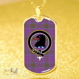 ScottishPlaid Phillips Ancient Clan Tartan Dog Tag Necklace - Crest Classic Scottish Plaid Tartan Plaid