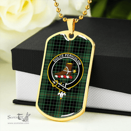 ScottishPlaid MacAulay Hunting Modern Clan Tartan Dog Tag Necklace - Crest Classic Scottish Plaid Tartan Plaid