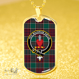 ScottishPlaid Logan (Clans Originaux) Modern Clan Tartan Dog Tag Necklace - Crest Classic Scottish Plaid Tartan Plaid