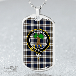 ScottishPlaid MacEwan Dress Arisaid Modern Clan Tartan Dog Tag Necklace - Crest Classic Scottish Plaid Tartan Plaid