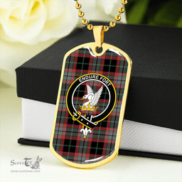 ScottishPlaid Lindsay Hunting Ancient Clan Tartan Dog Tag Necklace - Crest Classic Scottish Plaid Tartan Plaid
