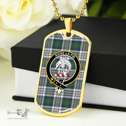 ScottishPlaid Kennedy Dress Ancient Clan Tartan Dog Tag Necklace - Crest Classic Scottish Plaid Tartan Plaid