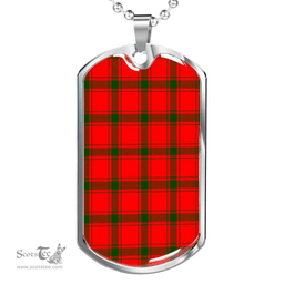 Scottish MacDonald of Sleat Clan Tartan Dog Tag Necklace - Classic Scottish Plaid Tartan Plaid