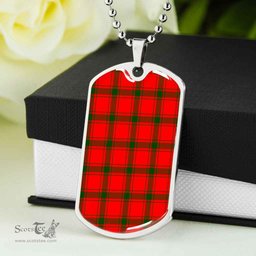 Scottish MacDonald of Sleat Clan Tartan Dog Tag Necklace - Classic Scottish Plaid Tartan Plaid