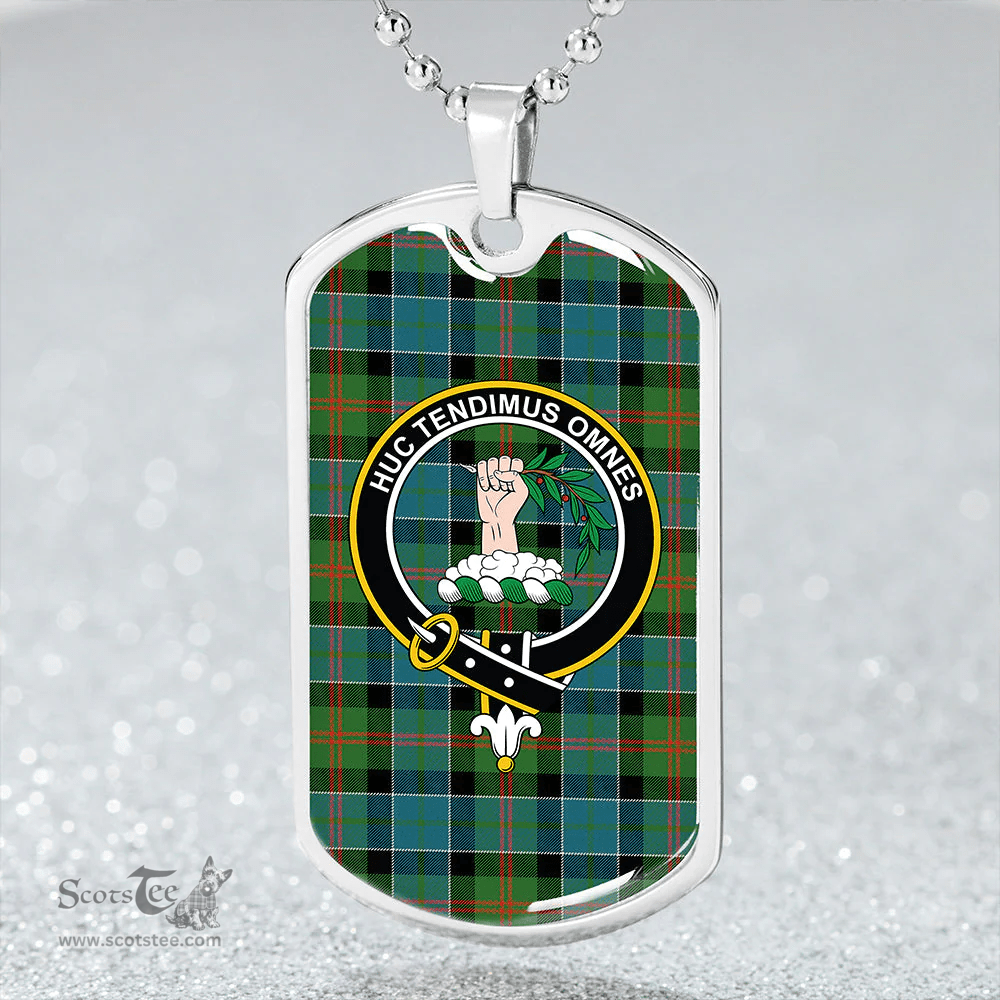 ScottishPlaid Paterson Ancient Clan Tartan Dog Tag Necklace - Crest Classic Scottish Plaid Tartan Plaid