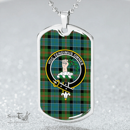 ScottishPlaid Paterson Ancient Clan Tartan Dog Tag Necklace - Crest Classic Scottish Plaid Tartan Plaid