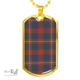 Scottish Fraser Hunting Modern Clan Tartan Dog Tag Necklace - Classic Scottish Plaid Tartan Plaid