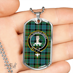 ScottishPlaid Paterson Ancient Clan Tartan Dog Tag Necklace - Crest Classic Scottish Plaid Tartan Plaid