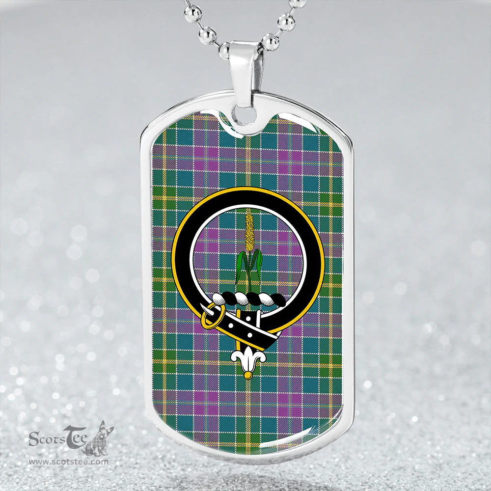 ScottishPlaid Yule Ancient Clan Tartan Dog Tag Necklace - Crest Classic Scottish Plaid Tartan Plaid