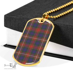 Scottish Fraser Hunting Modern Clan Tartan Dog Tag Necklace - Classic Scottish Plaid Tartan Plaid