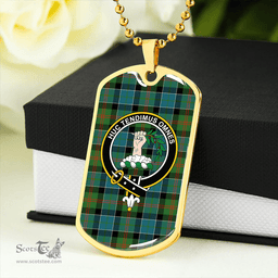 ScottishPlaid Paterson Ancient Clan Tartan Dog Tag Necklace - Crest Classic Scottish Plaid Tartan Plaid